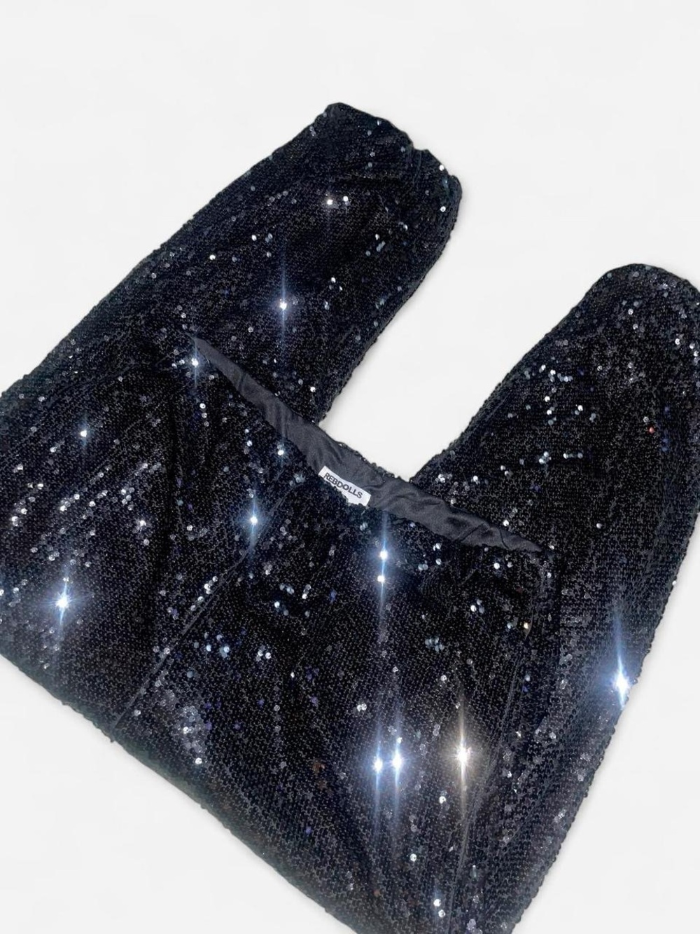 REBDOLLS • Whimsigoth Black Sequins Festival/Rave Joggers • SIZE - 2X